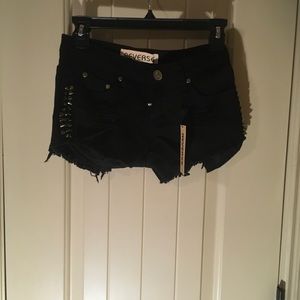 Black booty shorts with spikes